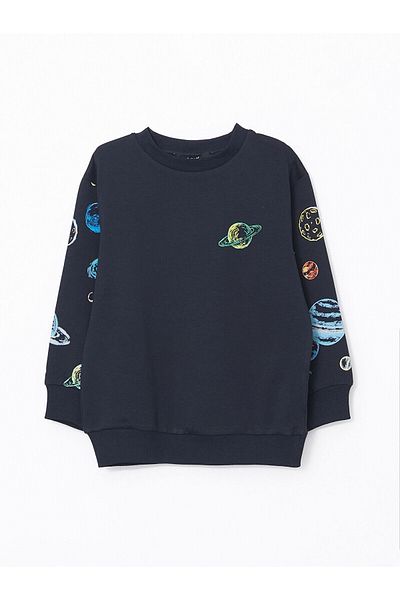 LC Waikiki Crew Neck Printed Baby Boy Tracksuit Set