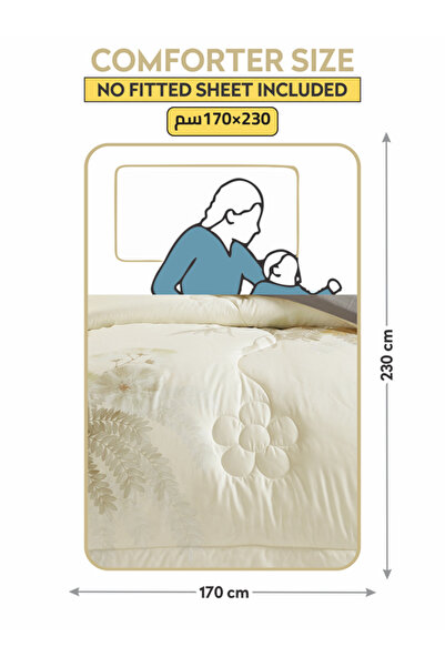 Donetella 2-Piece Digital Print Comforter Set – Twin Size 170x230 cm, Soft Microfiber Bedding Set.