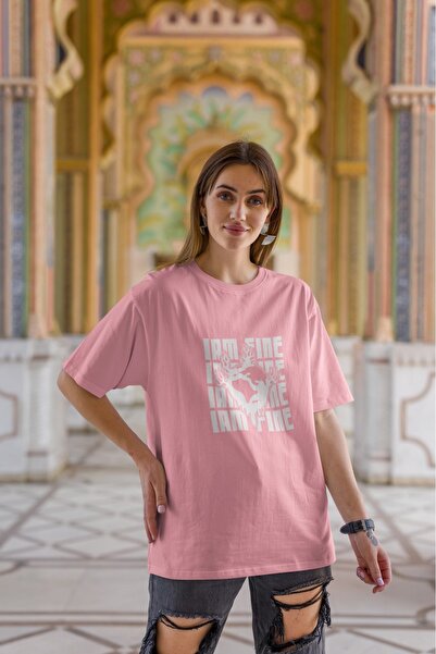 ArtYus تي شيرت رجالي/نسائي I AM FINE-2 برقبة دائرية وأكمام قصيرة