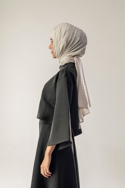 FLEUR SOİE Cream Small Hawkbeak Pattern Jacquard Shal