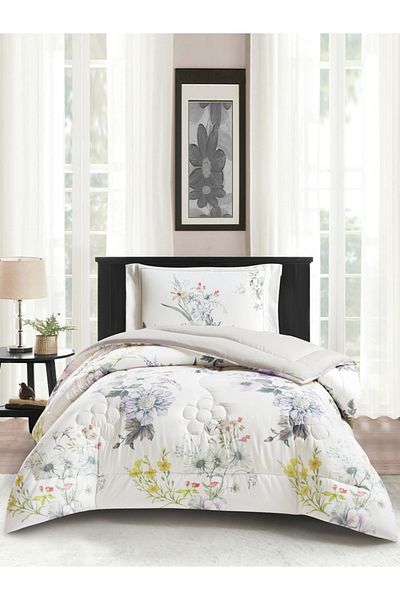 Donetella 2-Piece Digital Print Comforter Set – Twin Size 170x230 cm, Soft Microfiber Bedding Set.