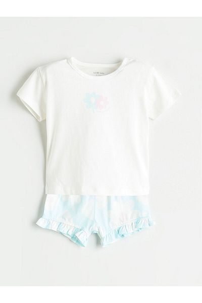 LC Waikiki Floral Baby Girl T-Shirt and Shorts 2-Piece Set