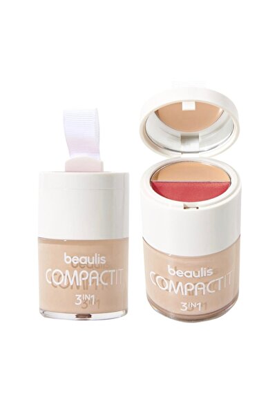 beaulis Compact İt Fondöten & Allık & Kapatıcı 3 in 1 Yüksek Pigmentli Tek Paket / 108 Sand Sensation