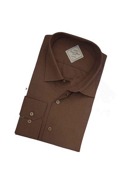 GÖMLEK GALERİSİ Slim Fit Slim Fit Plain Long Sleeve Men's Shirt