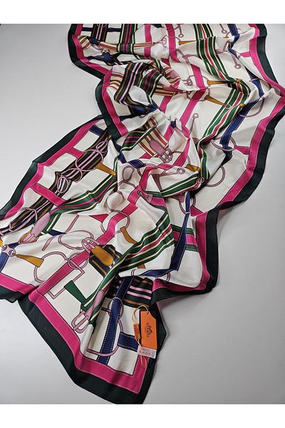 Webinay Home Belt Pattern Imported Silk Voile Shawl Scrafs Hijab Silk Voile Shawl