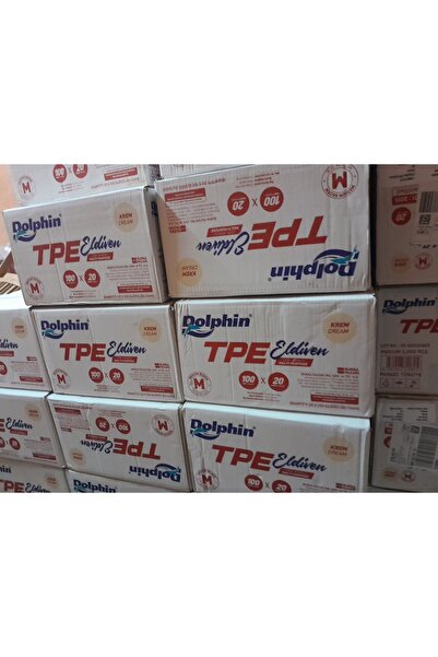 Dolphin - Gıda Restoran - Krem TPE Eldiven M Beden 100 Adet