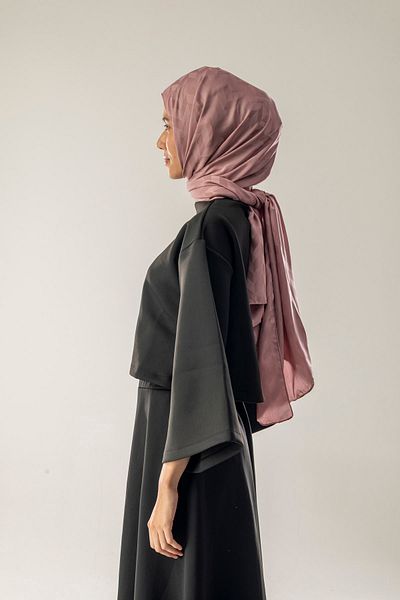 FLEUR SOİE Dried Rose Zigzag Pattern Jacquard Shal