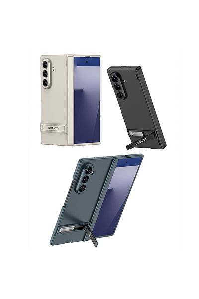 kılıffuarı Samsung Galaxy Z Fold 7 Case Non-Fingerprint Foldable Stand Stylish Surface In-Kind Cover