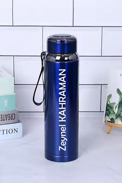 İŞTE BU 1 Liter Stainless Steel Name Printed Thermos |   12 Hours Hot and Cold Keeping |   Durable Structure