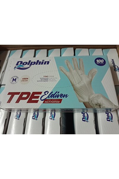 Dolphin - Gıda Restoran - Krem TPE Eldiven M Beden 100 Adet