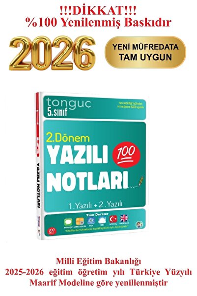 Tonguç Yayınları Tonguç 5. Sınıf Yazılı Notları 2. Dönem 1.yazılı 2. Yazılı
