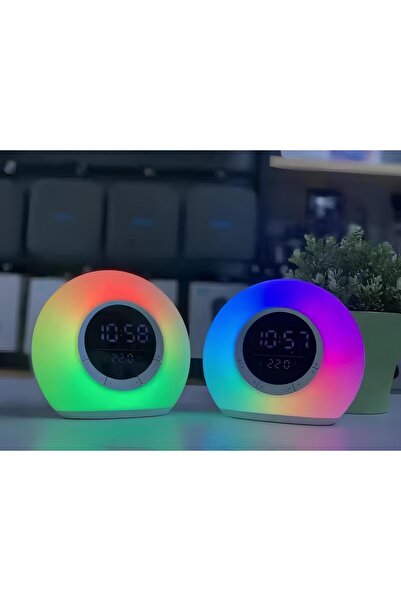 NOMTEKNO RGB Işıklı Dijital Masa Saati,Alarm,Termometre, Renkli Gece Lambası,...