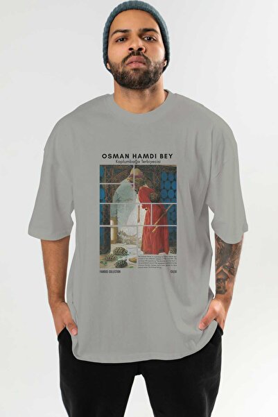 Ankhises تي شيرت أوسمان حمدى بي مطبوع من الأمام مقاس كبير للرجال والنساء برقب...