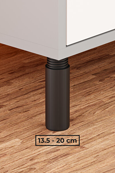 wooden lane studio Orta Destek Ayağı 13.5-20 cm Siyah Ayarlanabilir Tablalı –...