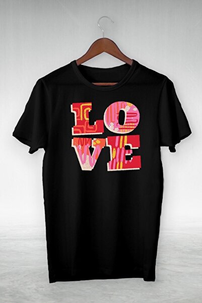 donamod Μπλουζάκι Unisex Μαύρο Κόκκινο με στάμπα Love Gsc-422