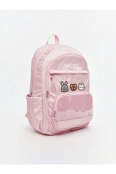 LC Waikiki LCW ACCESSORIES Розова ученическа чанта с отделение за лаптоп за момичета