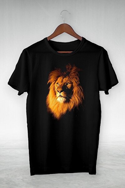 donamod Μπλουζάκι Μαύρο -lion 5-εικονογράφηση Σχέδιο- Y-010