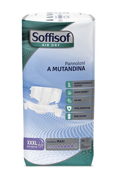 Soffisof Medical diapers for adults with high absorption (Air Dry), 15 diapers, size 3XL