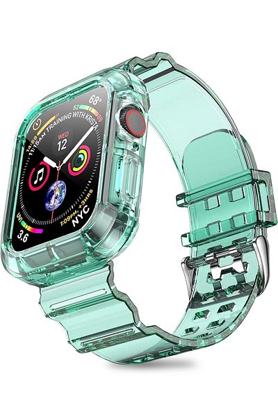 Nezih Case ساعة Apple Watch Series 10 مقاس 42 ملم متوافقة مع حزام وواقي من السيليكون