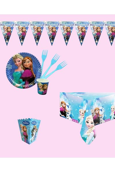 Evabrite Frozen Elsa Birthday Party Set - Girl's Birthday Decorations for 16 People