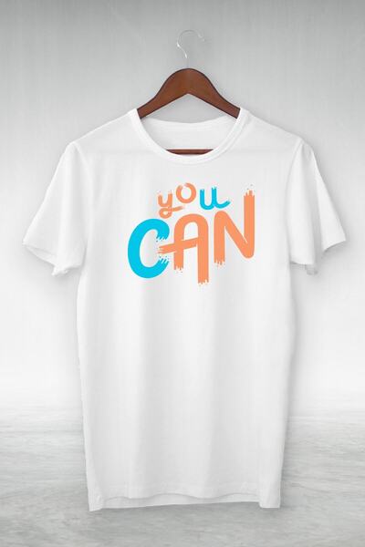 donamod Unisex White You Can Printed Vip Design T-shirt