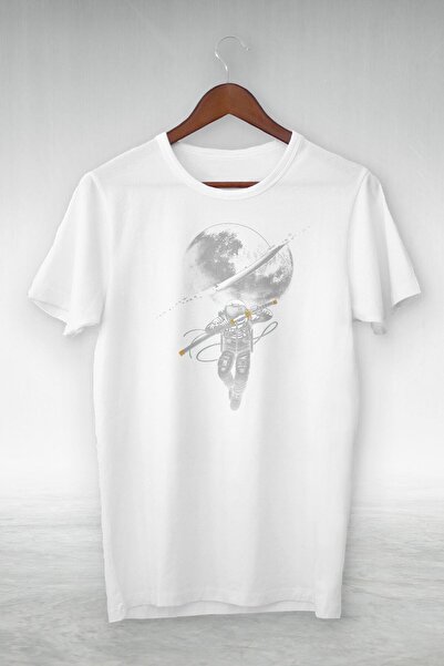 donamod Tricou cu design cu ilustrație de astronaut alb