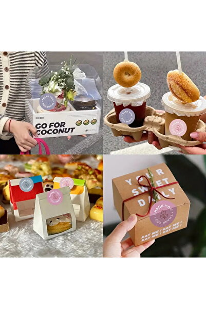 hdcw 500 ADET 2.5cm RULO YAPIŞKANLI TEŞEKKÜRLER "THANK YOU" STICKER ETİKET HEDİYE PAKETLEME