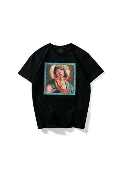 donamod Tricou pentru bărbați, negru, ieftin, cu imprimeu, supradimensionat, ...