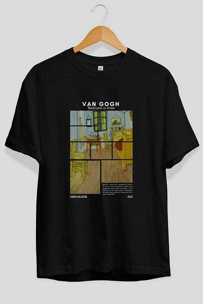 Ankhises Van Gogh Front Printed Oversize T-Shirt Men Women Crewneck Cotton Tshirt