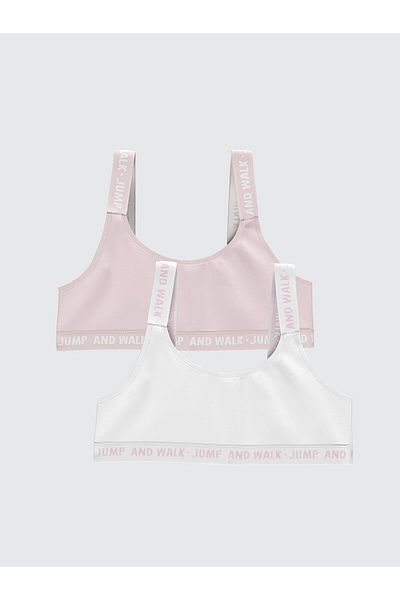 LC Waikiki LCW Kids Pink Printed Bustier pentru fete, pachet de 2