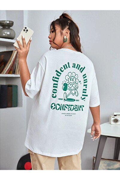 donamod Γυναικείο μπλουζάκι με λαιμόκοψη σε λευκό εμπριμέ