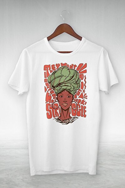 donamod Λευκό μπλουζάκι με τυπωμένη εικονογράφηση They Want Struggie Gsc-388