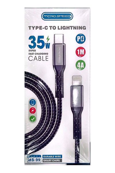 Belk كابل شحن سريع من Type-C إلى Lightning لأجهزة iPhone - 1 متر، 35 واط، نقل بيانات عالي السرعة