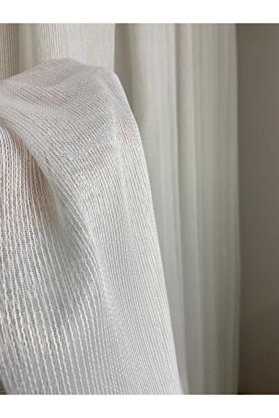 Home Tek Makarna Burgulu Tül Perde 1/3 Sık Pileli Ağır Gramajlı Ütü İstemez H...