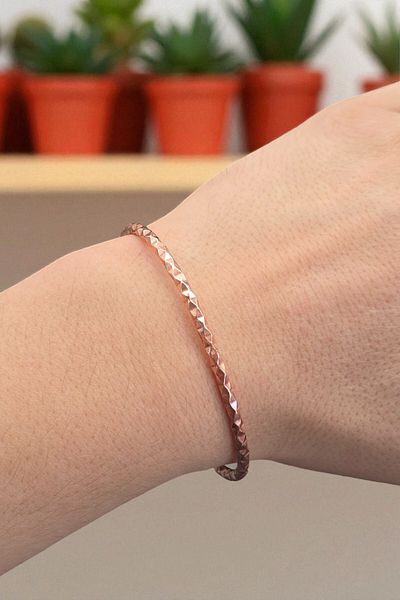 NBS Beautiful Naturel Stones سوار نحاس نقي أنيق قابل للتعديل للجنسين (أفضل نوعية من النحاس النقي)