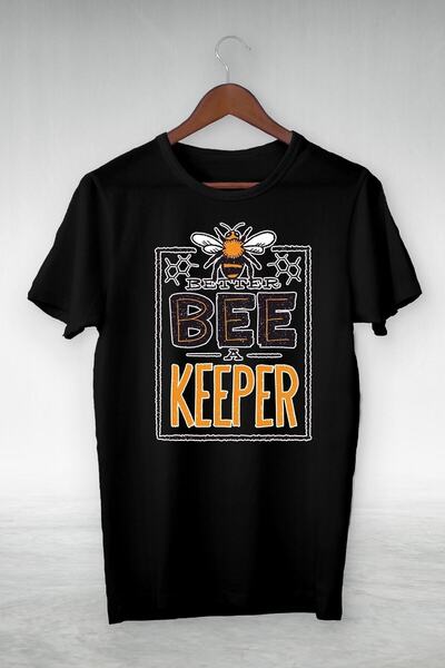 donamod Tricou negru Better Bee A Keeper Illustrasyon Tricou cu design VIP Gs...
