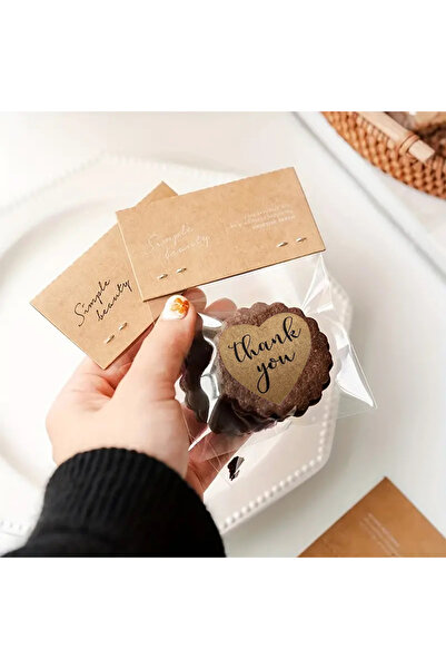 hdcw 500 Pcs 2.5cm Roll Adhesive Kraft Thanks "Thank You" Sticker Label Gift Packaging
