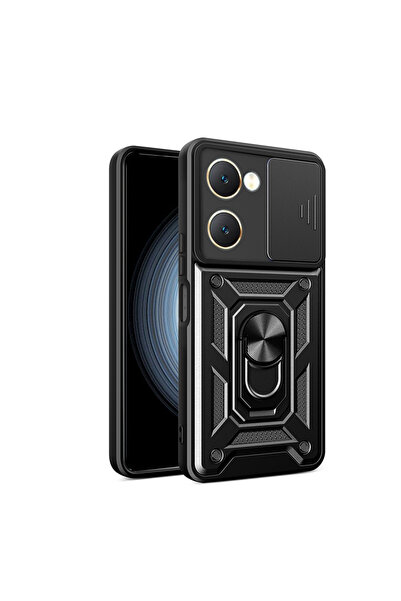 Nezih Case Vivo Y18 Uyumlu Magnetik Standlı Kamera Korumalı Sürgülü Kapak Kılıf