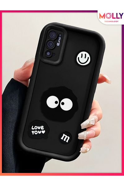 Molly حافظة سيليكون لطيفة بحواف سوداء سميكة ثلاثية الأبعاد لهاتف Xiaomi REDMI Note 10 5G