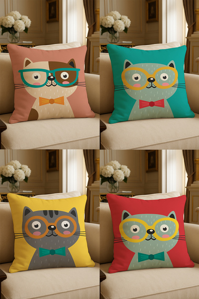 LadiesHome Husă decorativă pentru pernă de 43x43 cm, imprimată digital cu des...