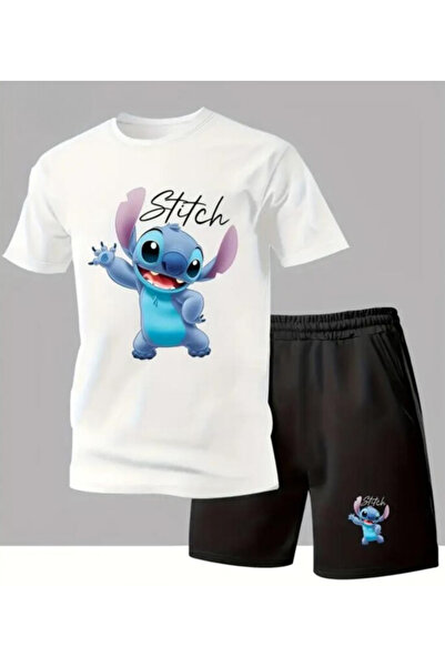 daxia sportswear & company طقم شورت مطبوع عليه شخصية ستيتش للبنات/الأولاد (من...