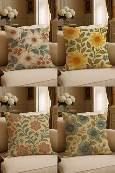 LadiesHome Husă decorativă pentru pernă de 43x43 cm, imprimată digital cu des...
