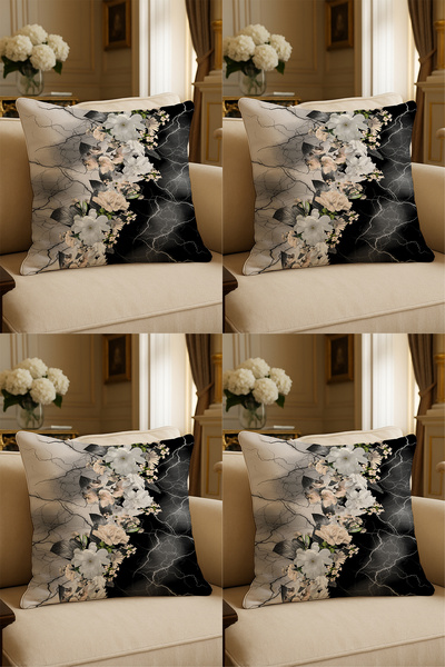 LadiesHome Husă decorativă pentru pernă de 43x43 cm, imprimată digital cu des...