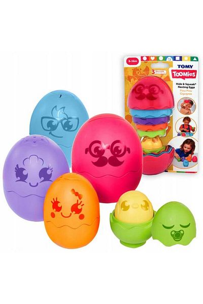 Tomy Toomies Hide and Seek Nested Eggs - Pink 73080