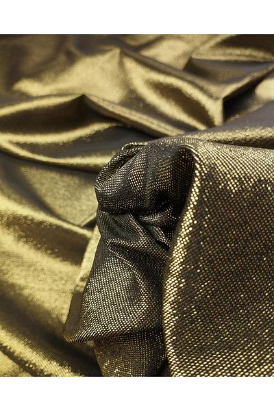 Kumaş Parça Metallic Satin in Gold Color Width: 140