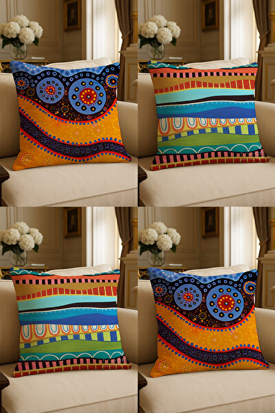 LadiesHome Husă decorativă pentru pernă de 43x43 cm, imprimată digital cu des...