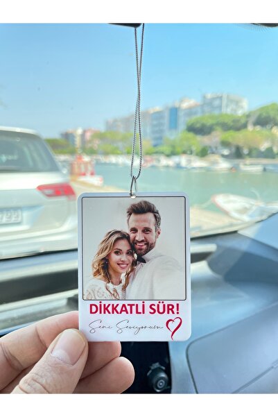 eevren Beyaz Pleksi Kişiye Özel Fotoğraflı Dikkatli Sür Yazılı Araba Hediyesi...