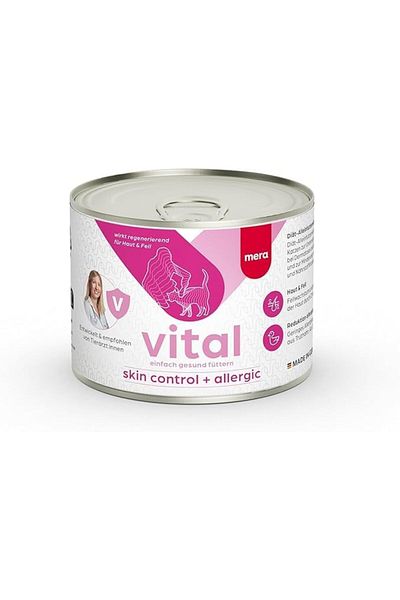Mera MERAVITAL Skin Control + Allergic, Wet Food for Cats with Skin Diseases and Food Allergies (200 g)