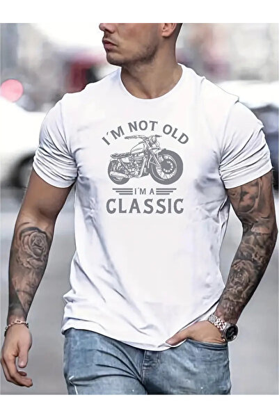 Trend Sizde Tricou unisex clasic cu design imprimat în față pentru motociclete