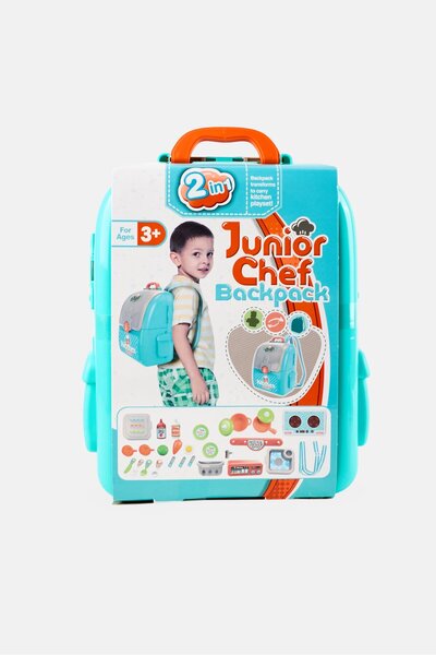 Toy Chef 2 in 1 Junior Chef Kitchen Playset Backpack Set